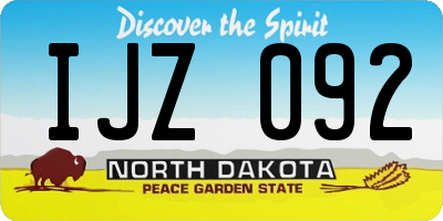 ND license plate IJZ092