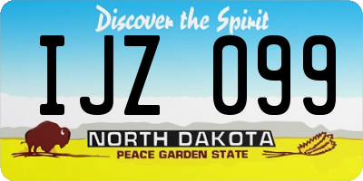 ND license plate IJZ099