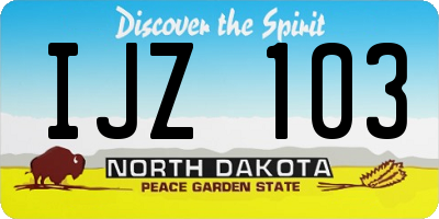 ND license plate IJZ103