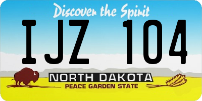 ND license plate IJZ104