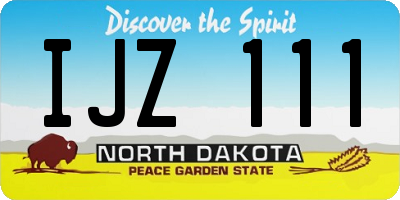 ND license plate IJZ111