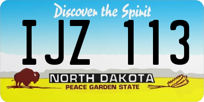 ND license plate IJZ113