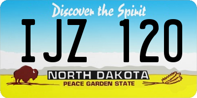 ND license plate IJZ120