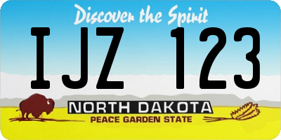 ND license plate IJZ123