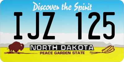 ND license plate IJZ125