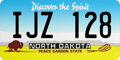 ND license plate IJZ128