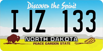 ND license plate IJZ133