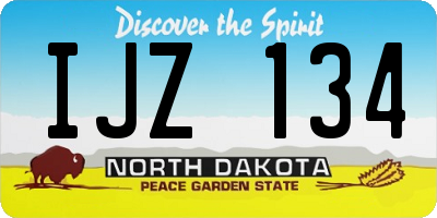 ND license plate IJZ134