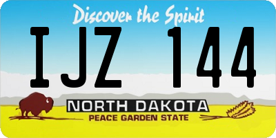 ND license plate IJZ144