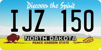 ND license plate IJZ150