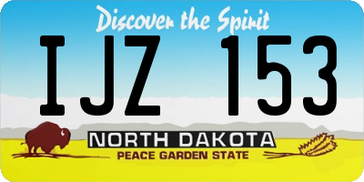 ND license plate IJZ153