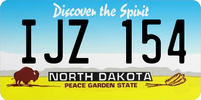 ND license plate IJZ154