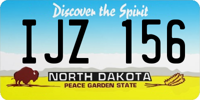 ND license plate IJZ156