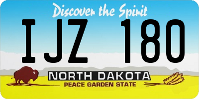 ND license plate IJZ180