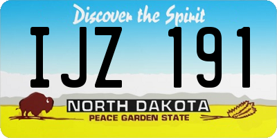ND license plate IJZ191