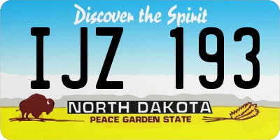 ND license plate IJZ193