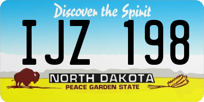 ND license plate IJZ198