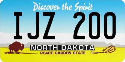 ND license plate IJZ200