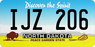 ND license plate IJZ206