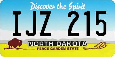 ND license plate IJZ215