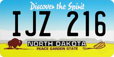 ND license plate IJZ216