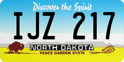 ND license plate IJZ217