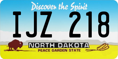 ND license plate IJZ218