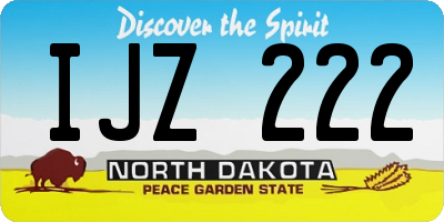 ND license plate IJZ222