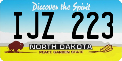 ND license plate IJZ223