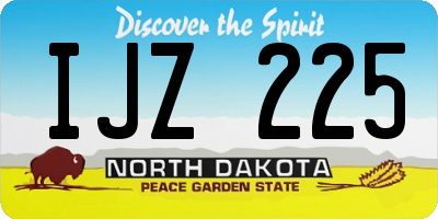 ND license plate IJZ225