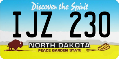 ND license plate IJZ230