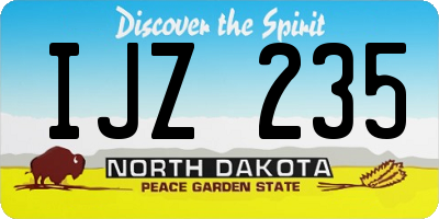 ND license plate IJZ235