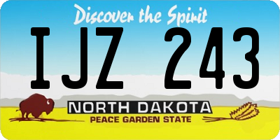 ND license plate IJZ243