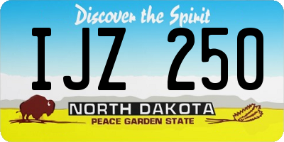 ND license plate IJZ250