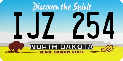 ND license plate IJZ254