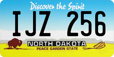 ND license plate IJZ256