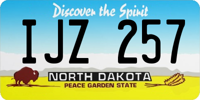 ND license plate IJZ257