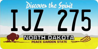 ND license plate IJZ275