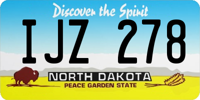 ND license plate IJZ278