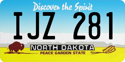 ND license plate IJZ281