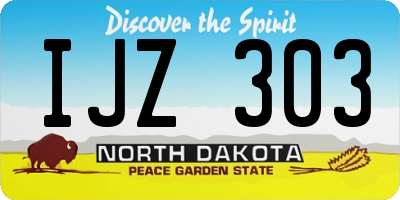 ND license plate IJZ303