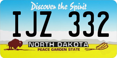 ND license plate IJZ332