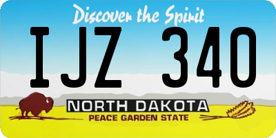 ND license plate IJZ340