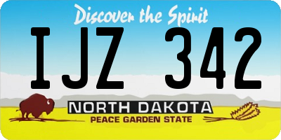 ND license plate IJZ342