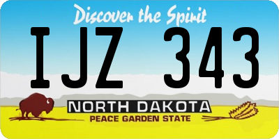 ND license plate IJZ343