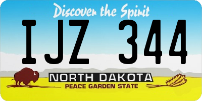 ND license plate IJZ344