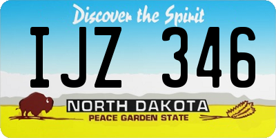 ND license plate IJZ346