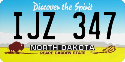 ND license plate IJZ347