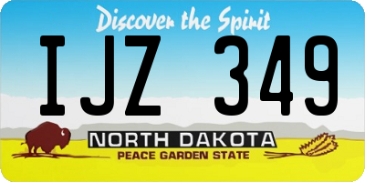 ND license plate IJZ349