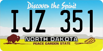 ND license plate IJZ351